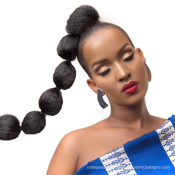 Long Drawstring Bubble Kinky Straight Ponytail Synthetic Hair Clip in Pony tail Hair Extension